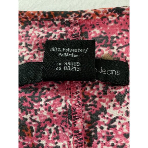 Calvin Klein Jeans Womens Pink & Black Abstract Print Blouse Size Medium - Picture 7 of 7